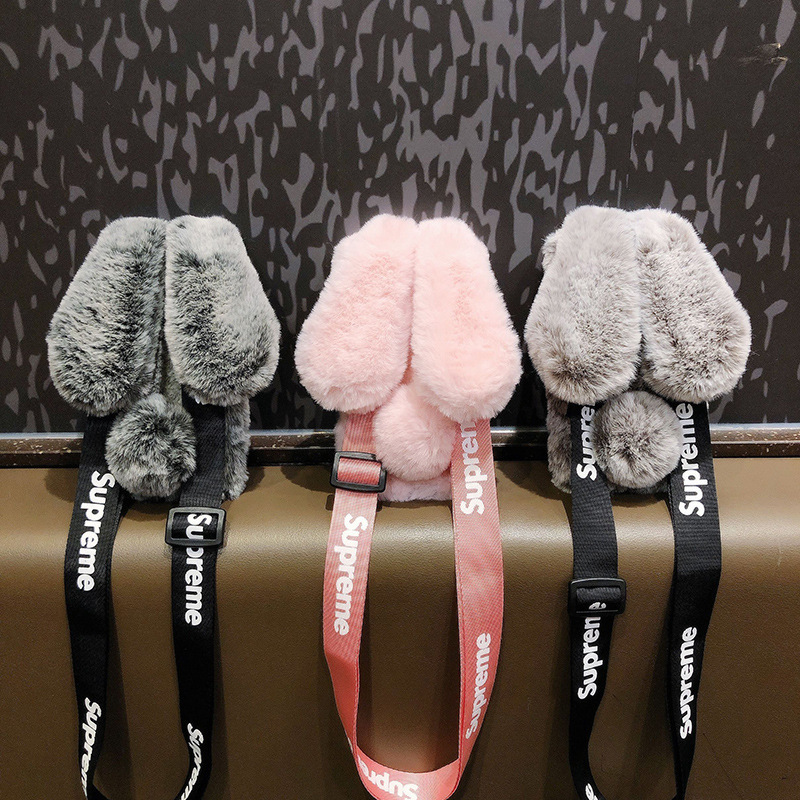 🐰 귀여운 무해! 아이폰 토끼귀 털 범퍼 케이스 | 생물학적 소형 토끼 디자인·동물성분 없음·17프로/16프로 맥스/15프로 호환·충격 방지 고급감 보호커버