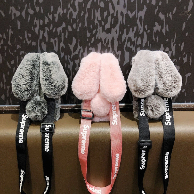 🐰 Adorable and harmless! Fluffy rabbit ear phone case for iPhone | Biomorphic bunny design · No animal ingredients · Fits iPhone 17 Pro / 16 Pro Max / 15 Pro · Drop-proof premium protective case