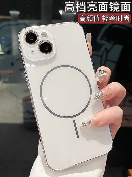 [Magsafe 자석 호환 전 모델용] iPhone17 휴대폰 케이스 16/15/14/13/12 모든 기종 호환 고급스러운 펄 화이트 타이탄 원색 사막 골드 암야즈 퍼플 레이디 핑크 로즈 컬러 투명 렌즈 보호 필름 완전 방충 보호 케이스