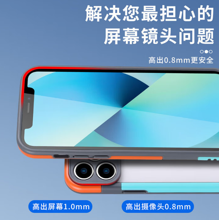 Apple 17 Pro Max farbenfroher Rahmen Handyhülle für iPhone16 Pro/15 Plus halbumhüllende Silikon-Drop-Schutzhülle