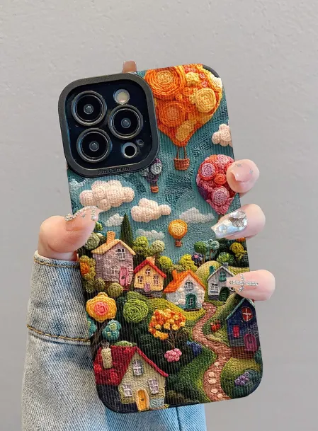 Globo de flor pintado al óleo compatible con iPhone 17 de Apple