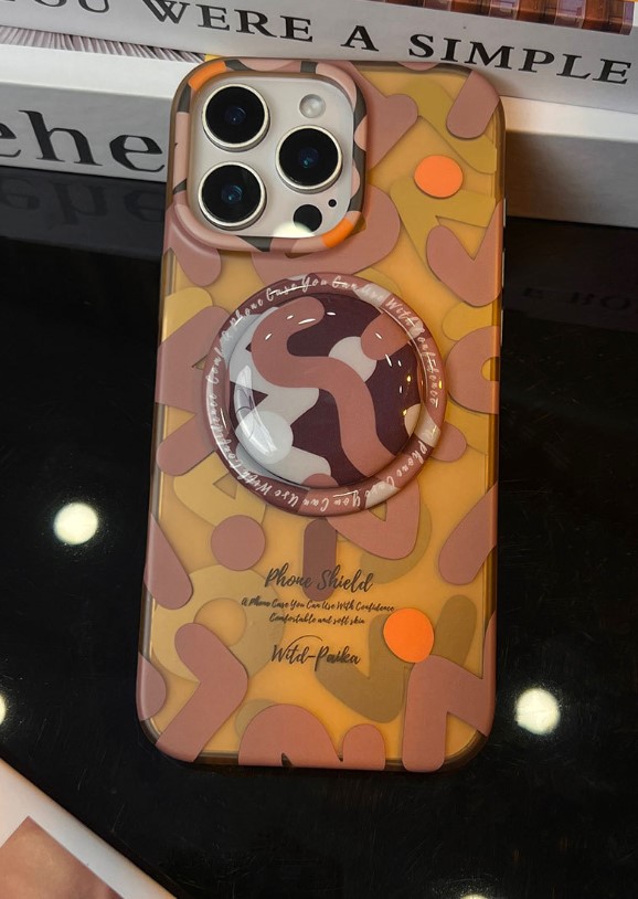 Cases magnétiques pour iPhone 17/16/15/14 Pro Max | غطاء سيليكون متوافق مع MagSafe لشحن لاسلكي | حافظة مقاومة للصدمات بحامل مزود بفراغ هوائي | تصميم عصري فردي يناسب الرجال والنساء